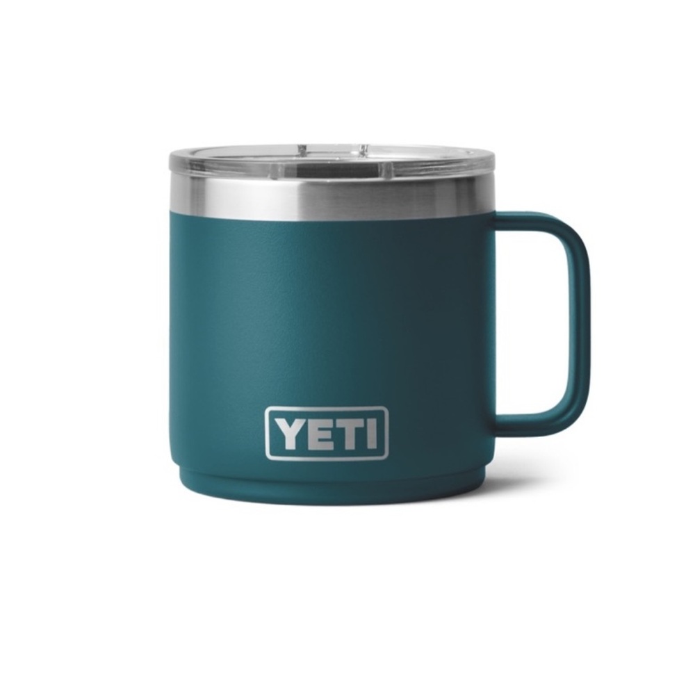 YETI Teal Rambler Mug 14oz. With Meg slider lid Discontinued